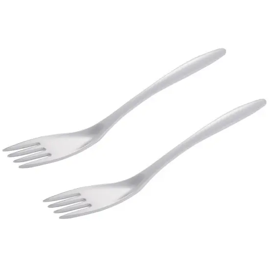 Hutzler 12.5" Melamine Cooking / Serving Fork, White - Set of 2 {1}