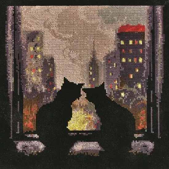Cats on the window Counted cross stitch kit 1093A {1}
