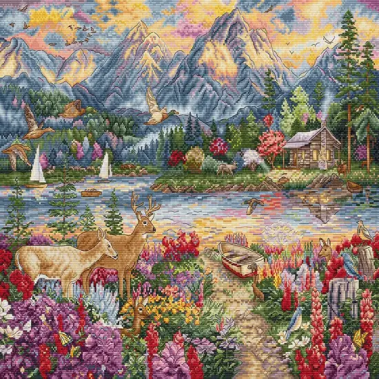 Spring Mountain Majesty L9939 Counted Cross Stitch Kit {1}