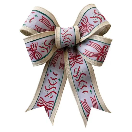 2.5" Candy Tree Bow Ribbon: White (10 Yards) {4}