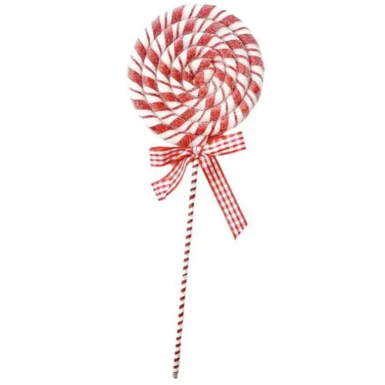 16" Peppermint Stripe Lollipop Pick {1}
