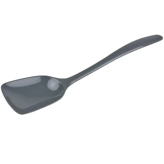 Hutzler 11-Inch Flat-Front Melamine Spoon, BPA-Free Heat Resistant Serving Spoon Gray {1}
