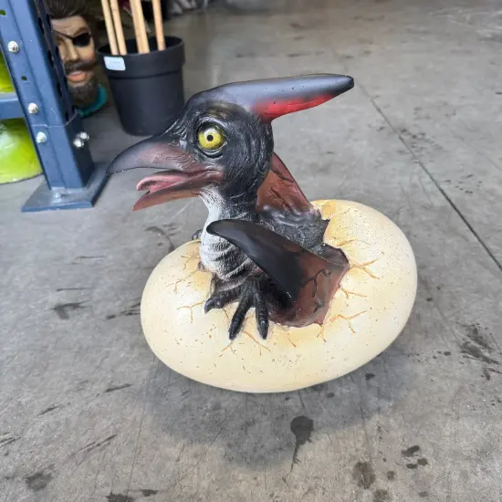 Pteranodon Dinosaur Egg Hatching Life Size Statue {5}