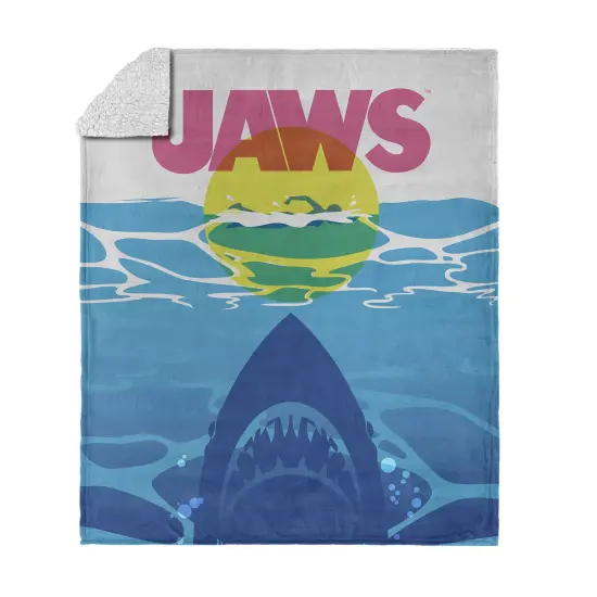 Universal Jaws Silk Touch Sherpa Throw Blanket Squiggle Poster {7}
