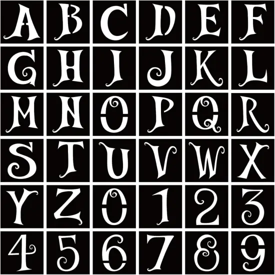 36 Pcs 4 Inch Halloween Letter Stencils(Painting) {1}