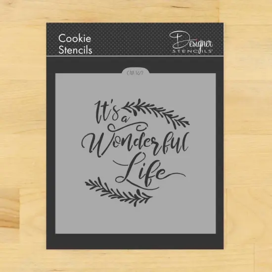 It's a Wonderful Life Cookie & Craft Stencil | CM169 by Designer Stencils | Cookie Decorating Tools | Baking Stencils for Royal Icing, Airbrush, Dusting Powder | Craft Stencils for Canvas, Paper, Wood | Reusable Food Grade Stencil {1}