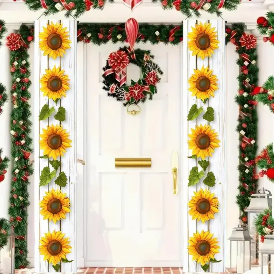 Sunflower Welcome Hanging Banners Spring Porch Banners Flags Summer Door Banners Party Decorations Hanging Banner12 x 72inches Seasonal Front Door Sign Decoration {2}