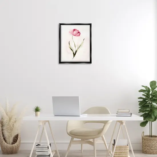 Stupell Industries Modern Pink Blossom Sprig Floating Frame Design by Kristen Brockmon {2}
