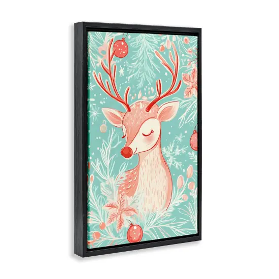 Stupell Industries Pink & Blue Vintage Reindeer Floating Frame Design by Arlington Prints {3}