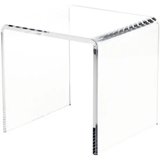 Plymor Clear Acrylic Beveled Square Display Riser, 8" H x 8" W x 8" D (3/8" thick) {2}