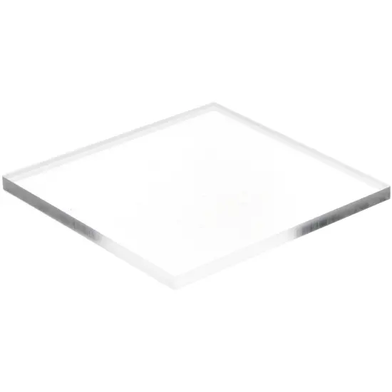 Plymor Clear Acrylic Square Polished Edge Display Base, 4" W x 4" D x 0.25" H {2}
