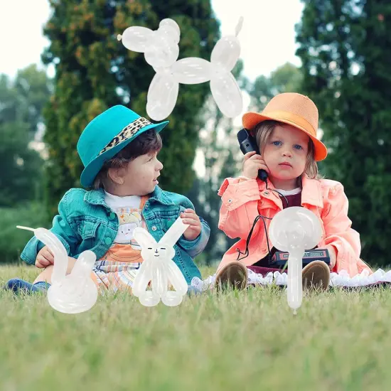 260 Clear Long Balloons for Animals, Thickening Skinny Latex Twisting Balloons for Arch Modeling Magic Clown Birthday Wedding Party Decorations 100pcs {5}