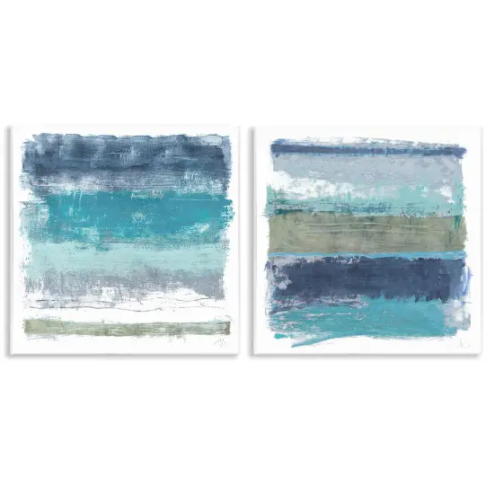 Stupell Industries Beachy Striped Abstractions 2pc Wall Plaque Set By Filippo Ioco {1}