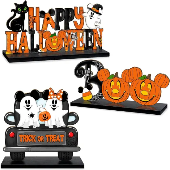 3 Pcs Halloween Mouse Shaped Cute Ghost Table Sign Decor {1}