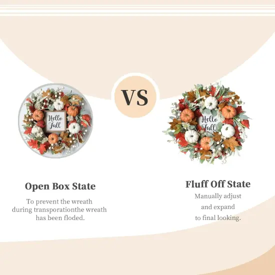 Autumn Maples Leaf Pumpkin Berry Fall Wreath {3}