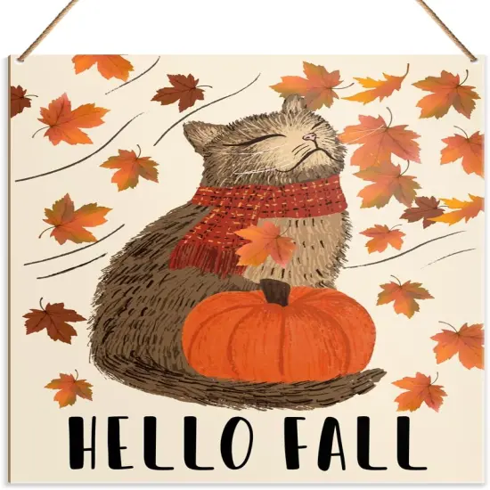 Hello Fall Wall Art Decor - 7.8&times;10.2 Inches {1}