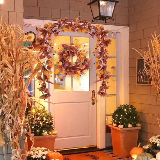 Fall Eucalyptus Garlands Boston Fern Vines 2Pcs 5.74FT {5}