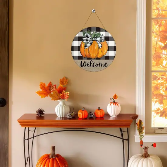 Pumpkin Wall Decor Pumpkin Hanging Welcome Sign {3}