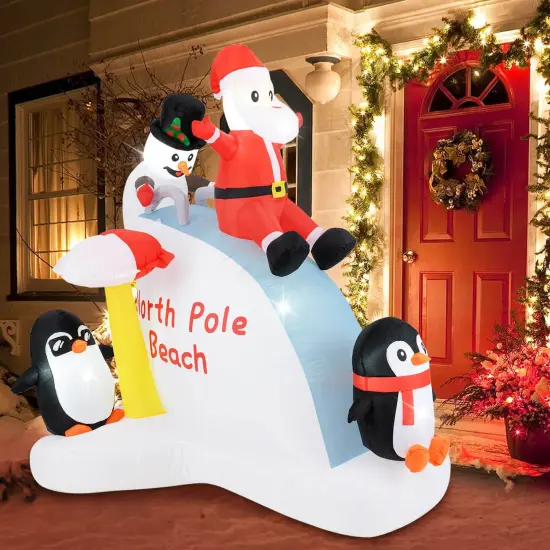 Costway 6 Ft Christmas Inflatable with LED lights Indoor/Outdoor Lighted Xmas Inflatable {4}