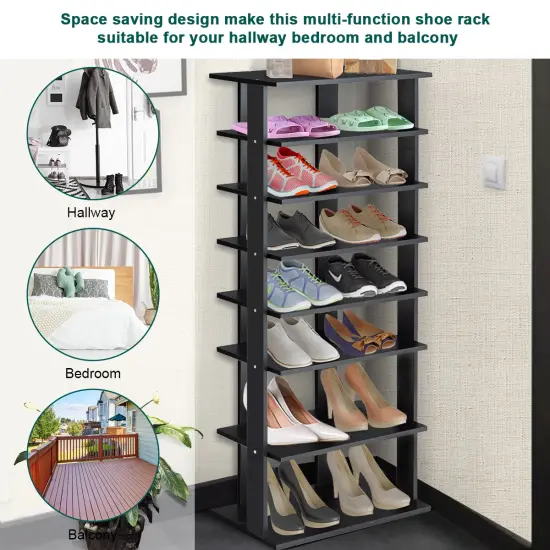 Patented 7-Tier Dual Shoe Rack Practical Free Standing Shelves Storage Shelves Concise {5}