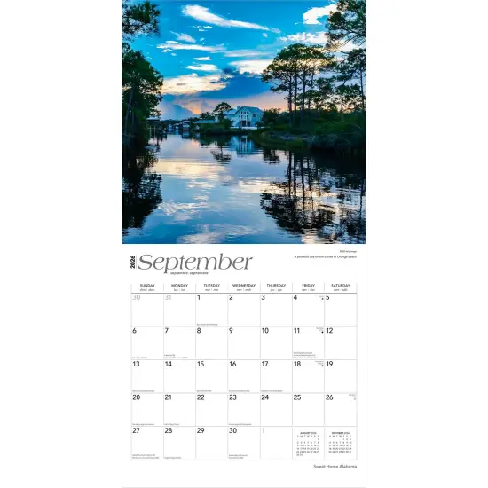 Sweet Home Alabama | Alabama Places | 2026 12 x 24 Inch (Hanging) Monthly Square Wall Calendar | Plastic-Free {4}