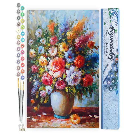Figured'Art Paint by Numbers Kit for Adults Beautiful Bouquet of Flowers 16"x20" - Craft Art Painting DIY Kit Rolled Canvas without frame {1}