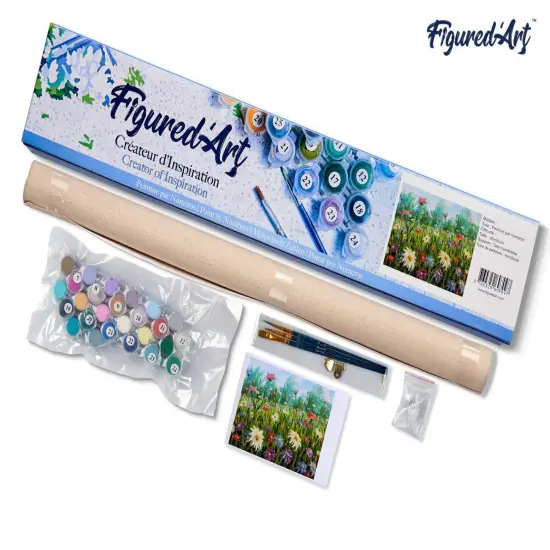 Figured'Art Paint by Numbers Kit for Adults Flowers in the Countryside 16"x20" - Craft Art Painting DIY Kit Rolled Canvas without frame {5}