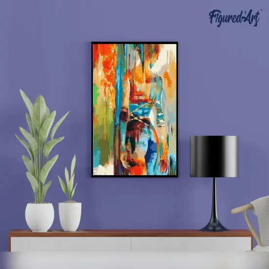 Figured'Art Paint by Numbers Kit for Adults Beauty in colours 16"x20" - Craft Art Painting DIY Kit Rolled Canvas without frame {4}