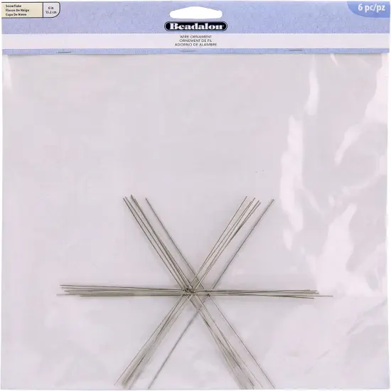 Beadalon Ornament Wire Form 6" 0.8mm Diameter 6/Pkg - Snowflake {1}