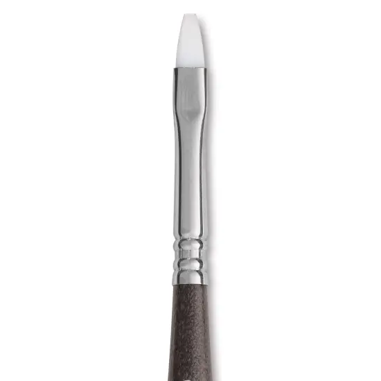 Escoda Perla Toray White Synthetic Travel Brush - Bright, Short Handle, Size 6 {1}
