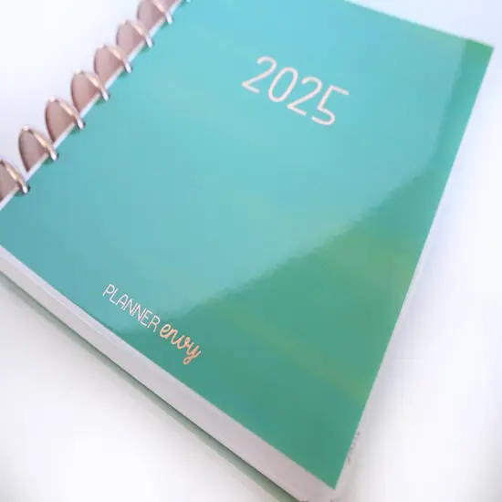 2025 Planner - Vertical Layout, Disc Bound - "Teal Strokes" (#902) {5}