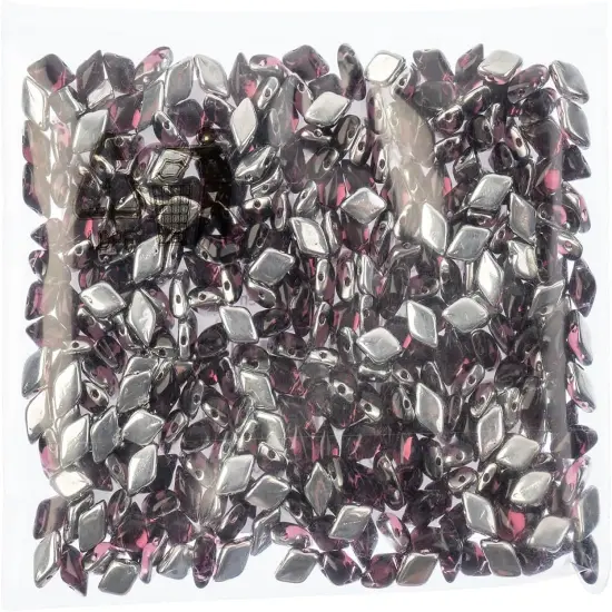 Matubo 2-Hole Czech Glass Backlit Gemduo Beads, 50g Amethyst {2}