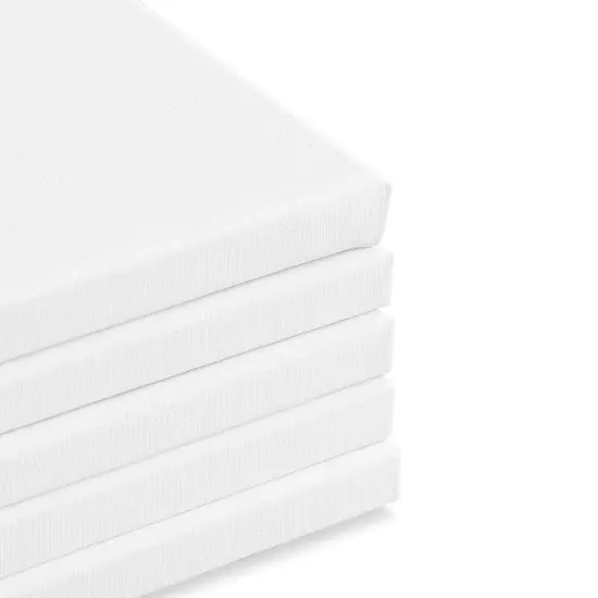 artPOP! Stretched Canvas Pack - 6" x 6" Canvas, Package of 5, 100% Pure Cotton Duck Canvas, Triple-Primed with Acrylic Gesso, 5/8" Profile, Durable Wood Frame {1}