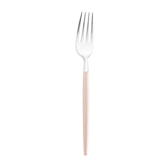 Silver with Pink Handle Moderno Disposable Plastic Dinner Forks (240 Forks) {1}