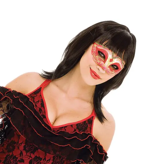 Red Masquerade Mask {6}