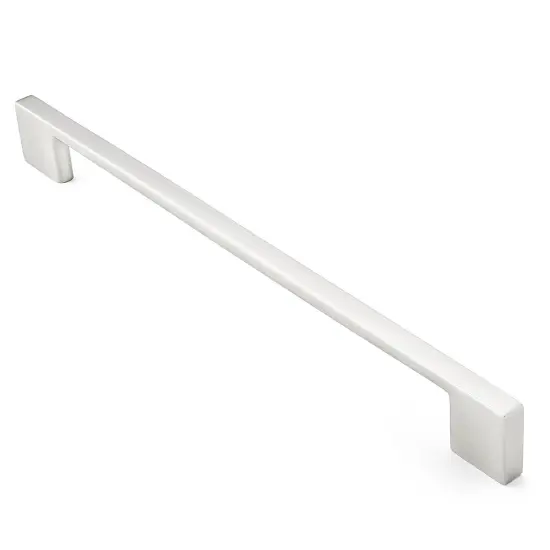 Cauldham Solid Kitchen Cabinet Pulls Handles (9" Hole Centers) - Modern Thin Profile Drawer/Door Hardware - Style M255 - Satin Nickel {1}