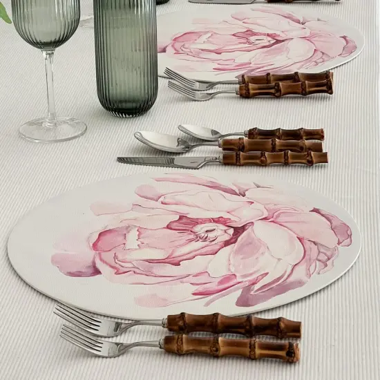 Stainless Steel Bamboo Flatware Set Silver {4}