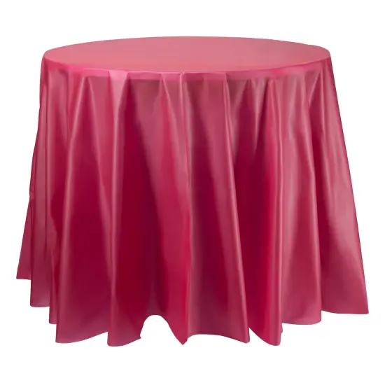 Burgundy Round Disposable Plastic Tablecloths - 84" (96 Tablecloths) {1}