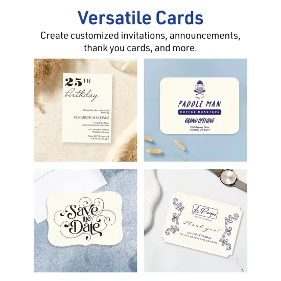 Avery Matte Ivory Invitation Cards, 5" x 7" Rectangle Rounded Corners {3}