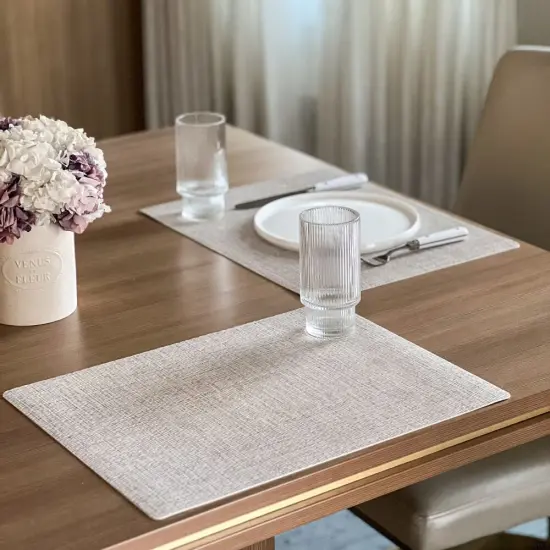 Linen Style Rectangular Placemats Mauve {7}