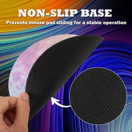 Insten Round Galaxy Mouse Pad for Home Office Gaming Computer Desk, Smooth Non Slip Rubber Mat, Pink Moon {4}