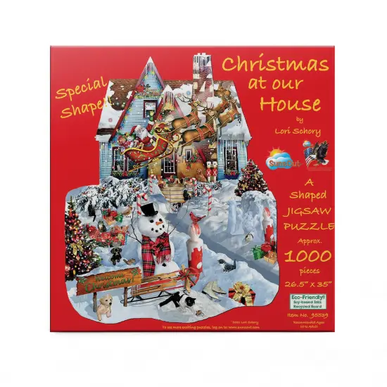 Sunsout Christmas at Our House 1000 pc Special Shape Christmas Jigsaw Puzzle 95539 {4}