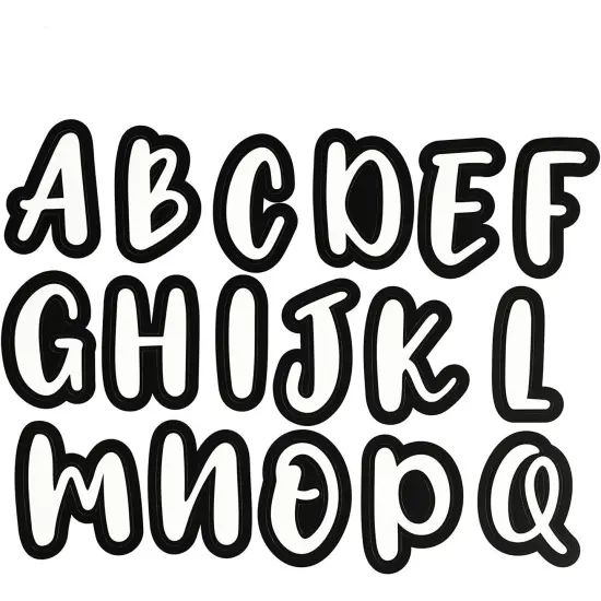146 Piece Alphabet, Numbers, Punctuation White Cutout Letters for Bulletin Board, Classroom, Chalkboard, 3.2 Inch Black {7}