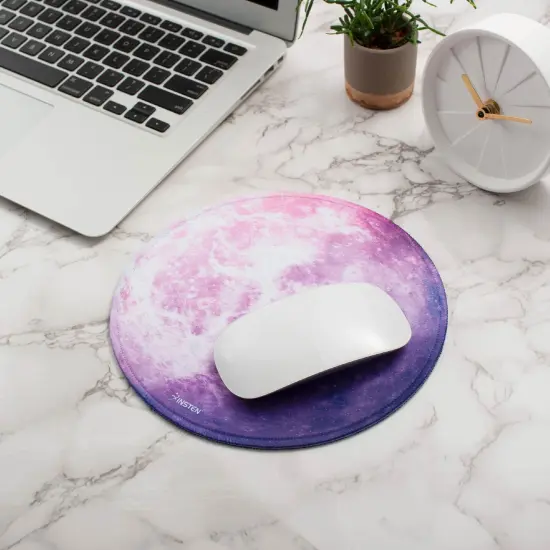 Insten Galaxy Mouse Pad Round Venus, Stitched Edges, Non Slip Rubber Base, Smooth Surface Mat, For Home Office Gaming, Purple {7}