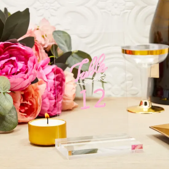 Clear Table Number Holders for Weddings, Acrylic Place Card Signs (6 Pack) {2}