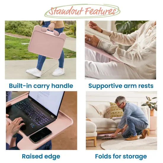 The Surf Folding Portable Lap Desk, Large, Flexible Seating Pink {4}