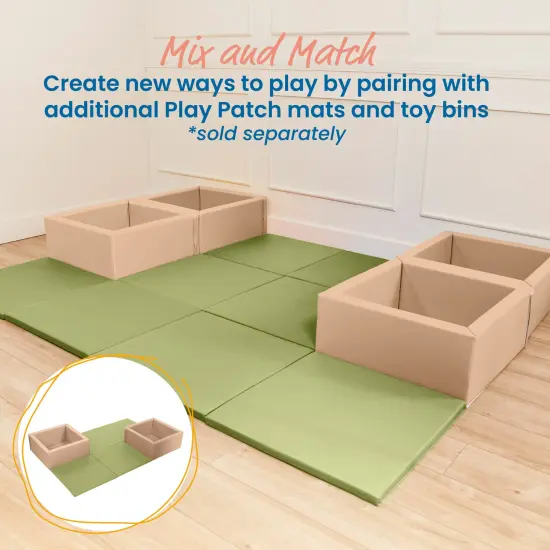 Play Patch Activity Mat Squares, Modular Playmat, 4-Pack Fern Green {5}