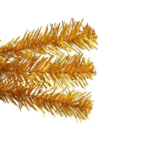 Northlight Pencil Gold Tinsel Artificial Christmas Tree - 6' - Unlit {7}