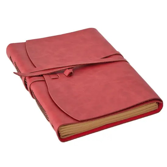 RILIHO Leather Journal for Women - Genuine Leather Journals for Writing 8x10 Inches Vintage Journal For Men and Women, Artist,Travel Journal,Red {1}