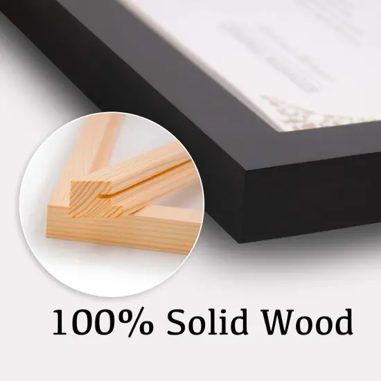 8x8 Picture Frames 4 PCS - Made of Solid Wood Covered by Plexiglass Display 4x4/6x6 with Mat or 8x8 without Mat, for Table Top Display and Wall Mounting Photo Frame Black {2}